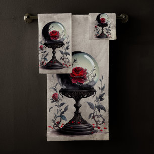 Boudoir Crystal Ball Crescent Moon Roses rojos