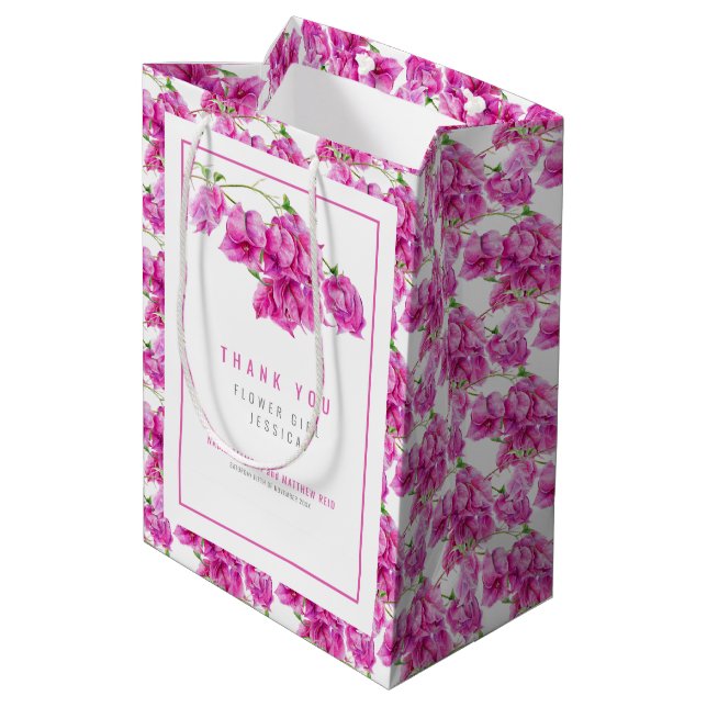 Bougainvillea color agua rosa bolsa de la boda (Angulo reverso)