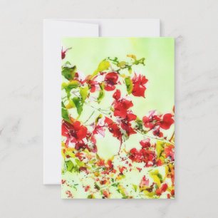 Bougainvillea Flores Rosa Tarjeta de nota plana