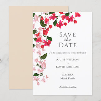 Bougainvillea Guardar tarjeta de invitación de fec