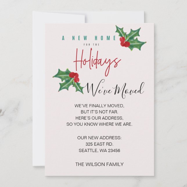 Boughs de Holly hemos movido la Invitación de vaca (Anverso)