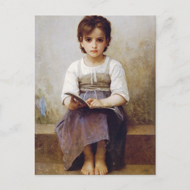 Bouguereau, la tarjeta postal de la lección dura (Anverso)