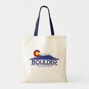 Boulder Colorado madera montañas bolsa tote