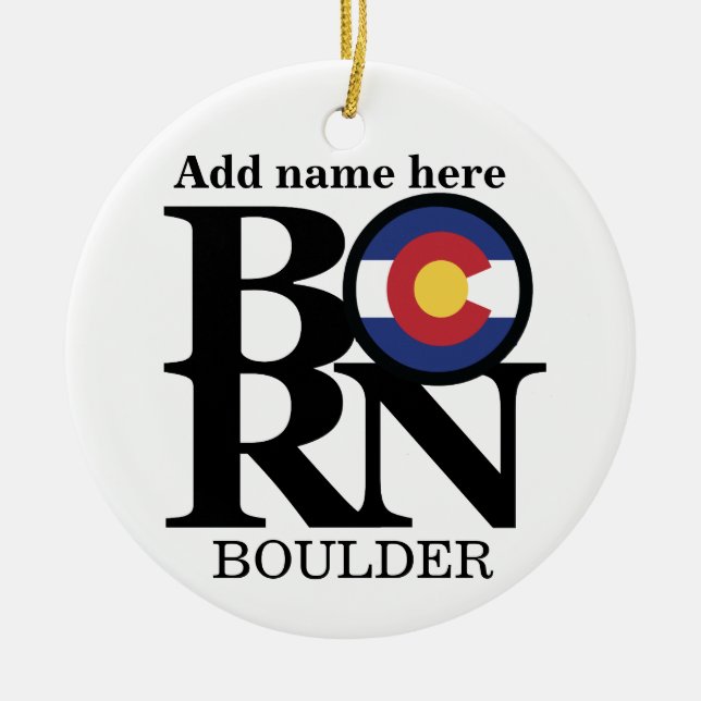 Boulder NACIDO CO = ornamento personalizado (Frente)