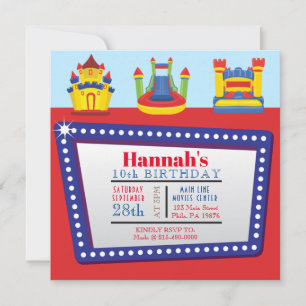 BOUNCE HOUSE BIRTHDAY PARTY INFLATABLE Invitación