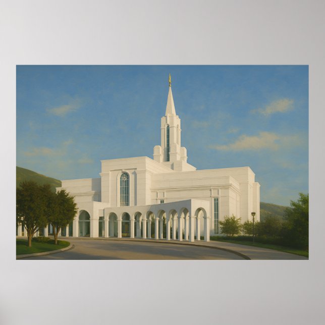 Bountiful Utah Temple Painting™ LDS Poster de arte (Frente)