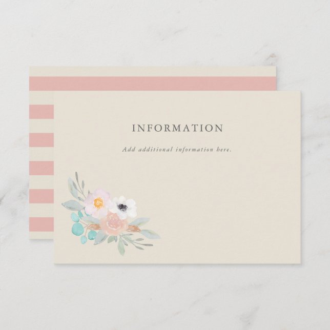 Bouquet acuarela, tarjeta de información sobre duc (Anverso / Reverso)