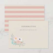 Bouquet acuarela, tarjeta de información sobre duc