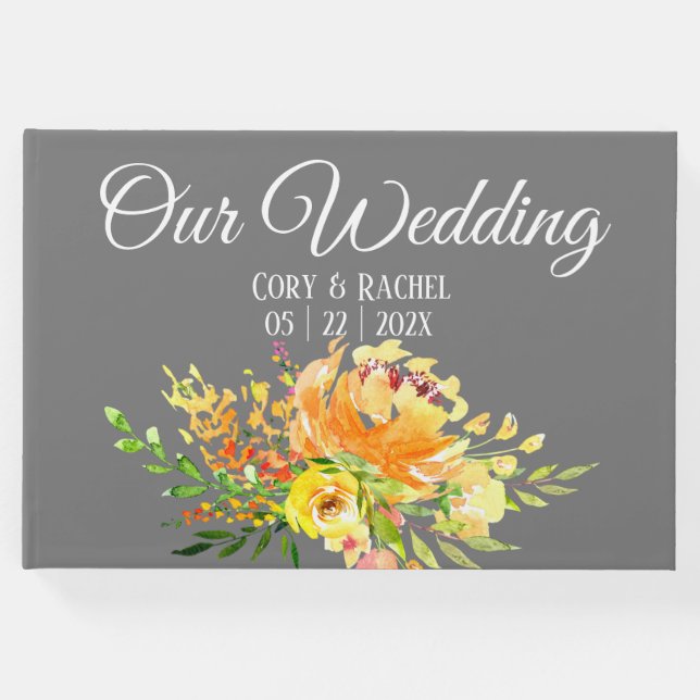 Bouquet amarillo bonito en el libro de visitas del (Anverso)