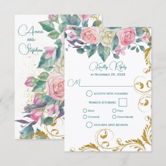 Bouquet botánico con Faux Gold Swirl RSVP