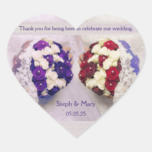 Bouquet Brides Pegatina corazón Favor de la boda l