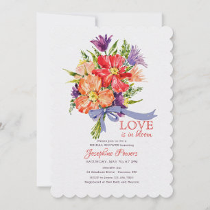 Bouquet Con Invitación De Cinta Azul