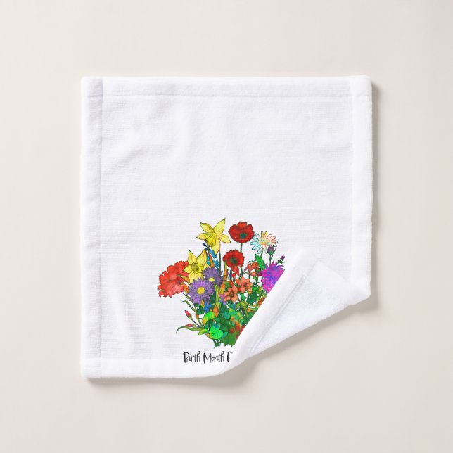 Bouquet de flores de nacimiento mensuales (Toallita)
