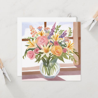 Bouquet de flores de primavera | Tarjeta floral de