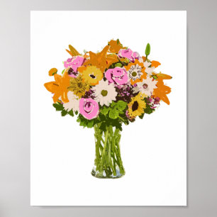 Bouquet de flores en arte de pintura de grano