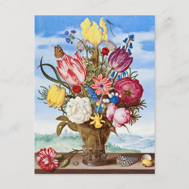 Bouquet de flores en una postal de borde | Vibrant (Anverso)