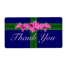 Bouquet de flores rosadas Gracias Pegatinas - etiq