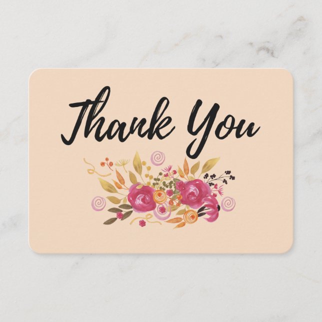 Bouquet de flores rosadas y Naranjas sobre fondo d (Anverso)