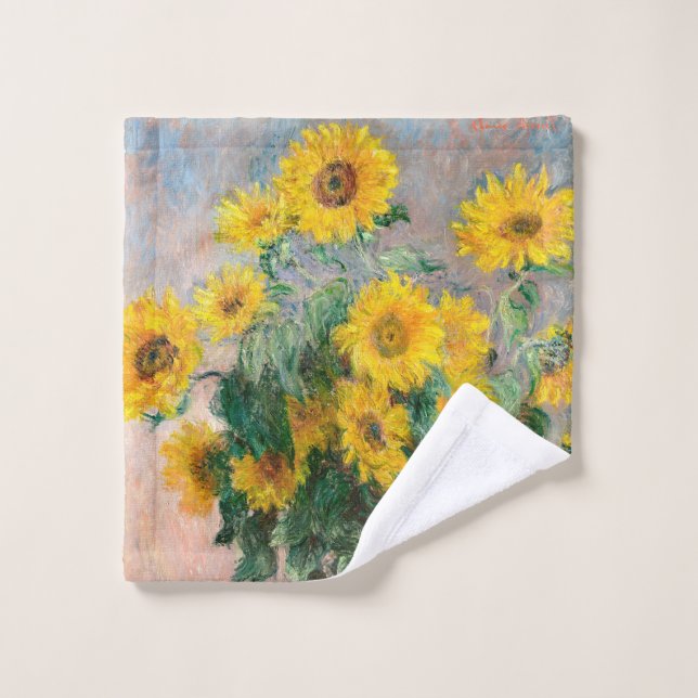 Bouquet de girasoles por arte impresionista monet (Toallita)