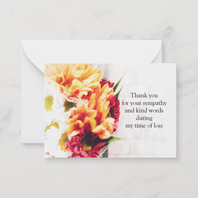 Bouquet de hermosas flores - Tarjeta de agradecimi (Anverso)