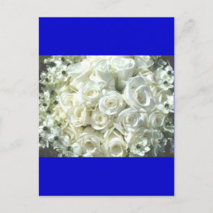 Bouquet De Novias Blancas En La Postales Azul