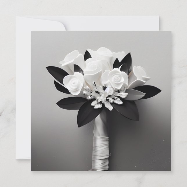 Bouquet de rosa blanco B&W (Anverso)