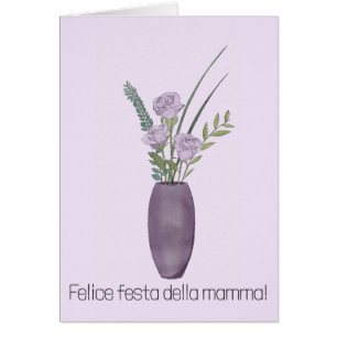 Bouquet de rosa morado feliz día de la madre itali