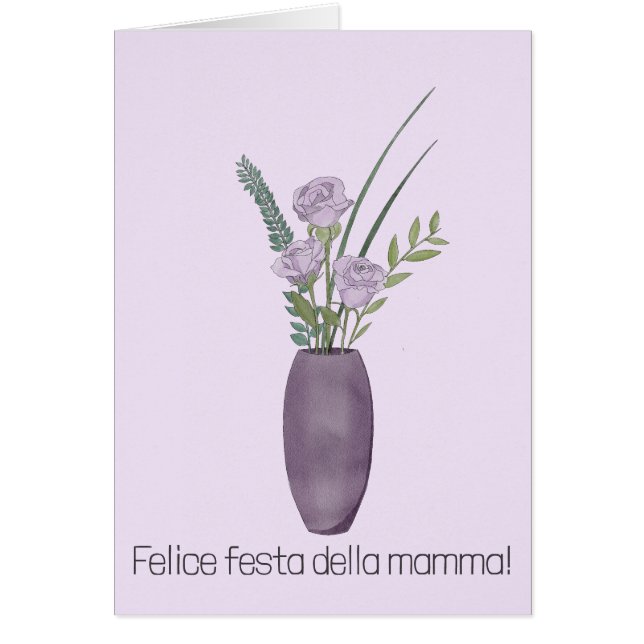 Bouquet de rosa morado feliz día de la madre itali (Frente)