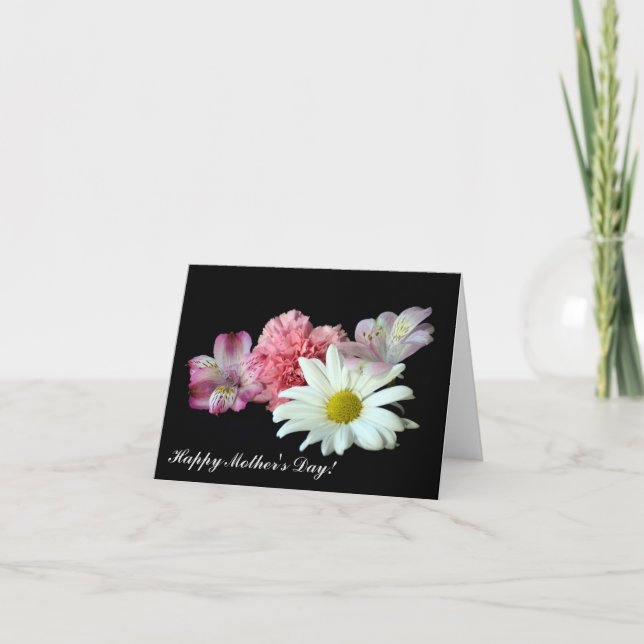 Bouquet en la tarjeta del día de la madre negra (Anverso)