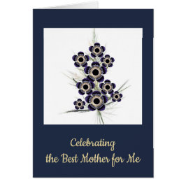 Bouquet floral de arte fractal azul y dorado