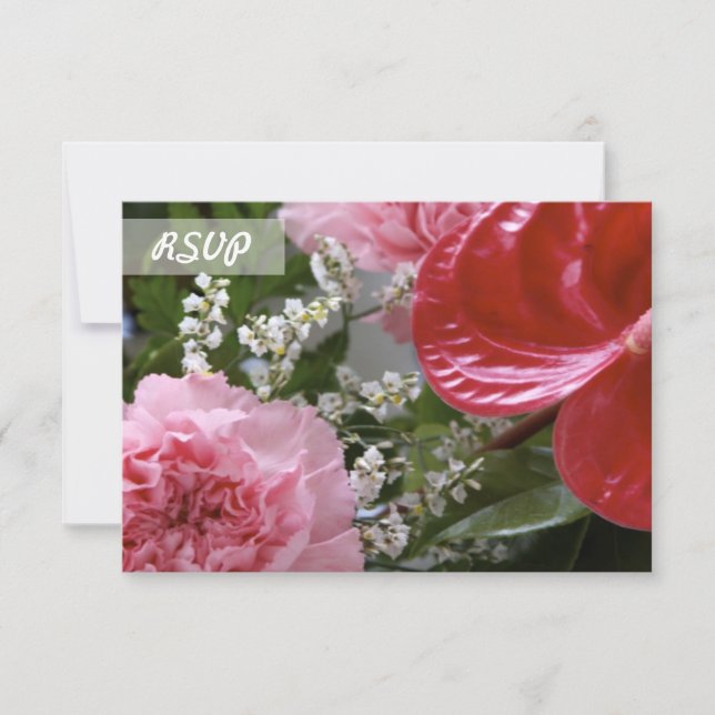 Bouquet Flowers Foto RSVP (Anverso)