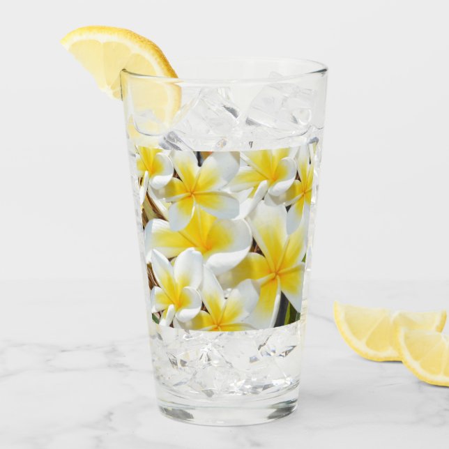 Bouquet Frangipani Amarillo, Vidrio Bebido (Anverso (hielo))