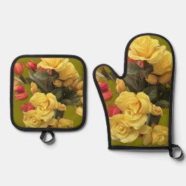 "Bouquet" Oven Mitt & Pot Holder Set
