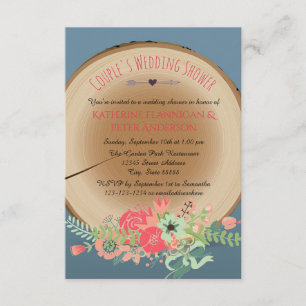 Bouquet rústico de madera- Invitación a la ducha d