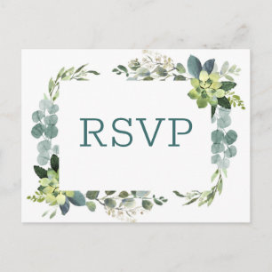 Bouquet verde azulado - Tarjeta postal RSVP