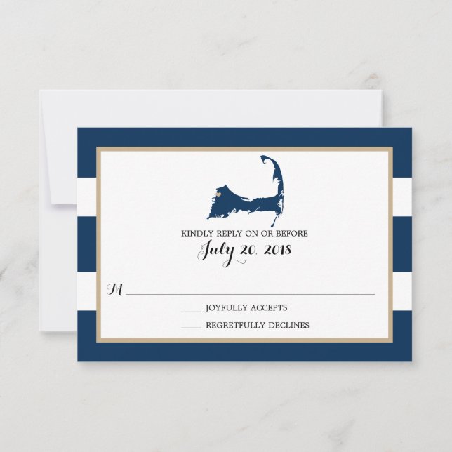 Bourne Cape Cod con corazón | RSVP de boda (Anverso)