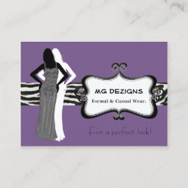 boutique de moda púrpura tarjetas de negocios