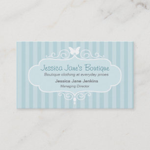 Boutique shop mint tarjeta de presentación de raya
