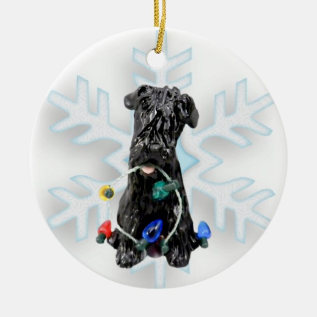 Bouvier des flanders Ornamento de Navidad de perro (Frente)