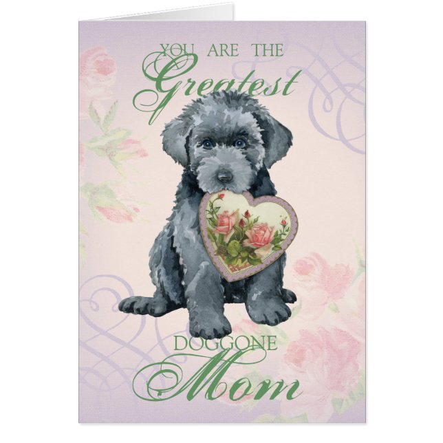 Bouvier des Flandres Heart Mom Card (Frente)