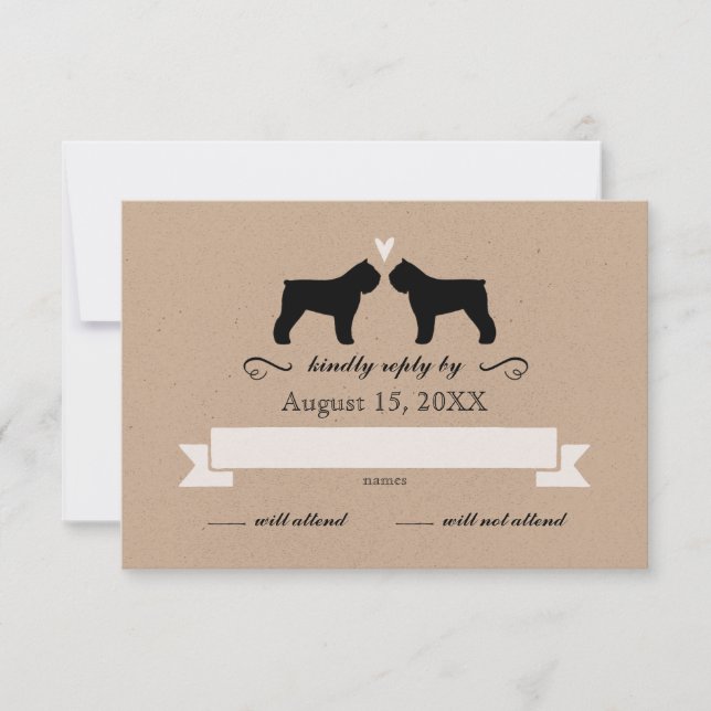 Bouvier des Flandres Silhouettes Wedding RSVP (Anverso)
