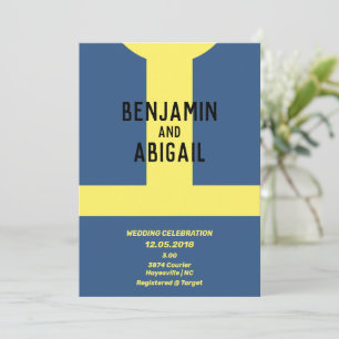 Bóveda Azul Dorada de Invitación para Geeks Modern