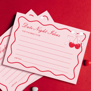 Bow Cherry Bridal Shower Date Noche Ideas Tarjeta