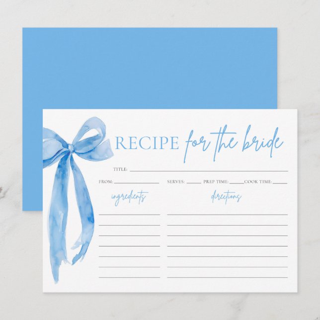 Bow está atando la tarjeta de receta de duchas nup (Anverso / Reverso)