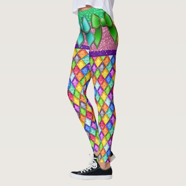 Bow Illusion Diamonds Pop Fashion Leggings (Izquierda)