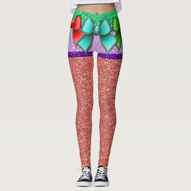 Bow Illusion Diamonds Pop Fashion Leggings (Anverso)