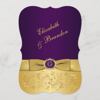 BOW IMPRESO Morado, Invitación a la Boda Floral de