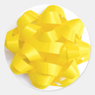 Bow Pegatina en amarillo
