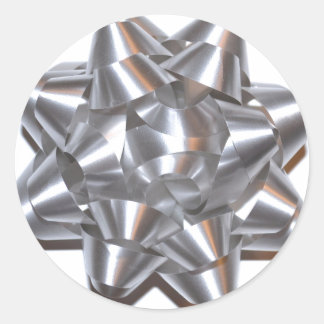 Bow Pegatina en plata