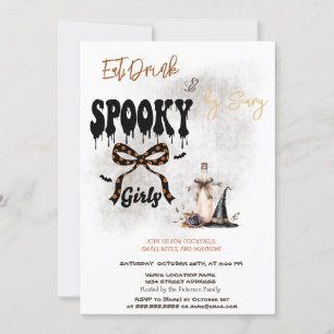 Bow Qué Invitación De Halloween Gorra Y Cóctel